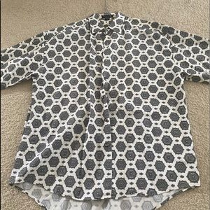 Grey and white long sleeve mens shirt by Structure